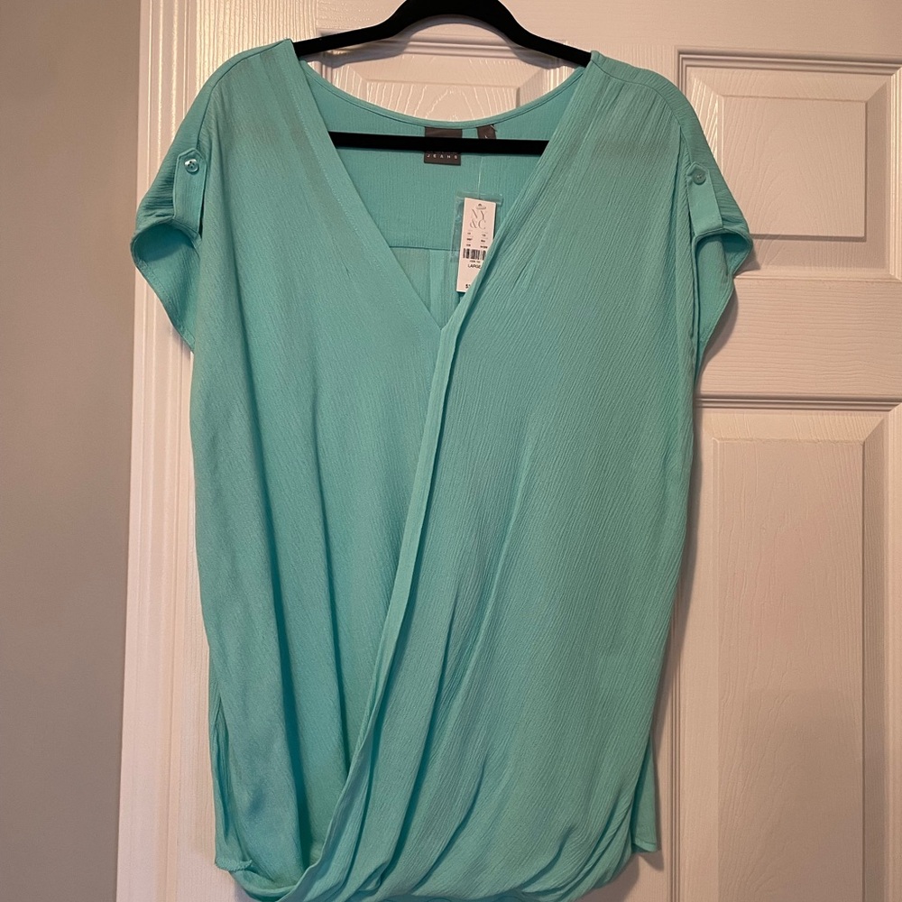 Elegant Teal Draped Top